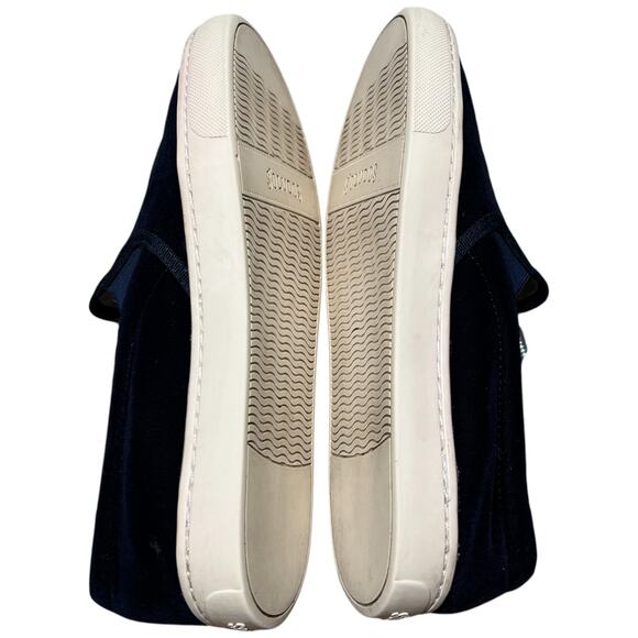SOLUDOS Women 7 Navy Velvet Llama Alpaca Sneaker Slip On Shoes Flats READ - Picture 12 of 14